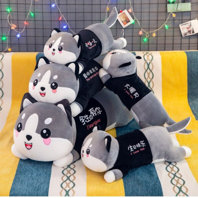 Thú nhồi bông mèo xám mặc áo - Size từ 65cm đến 100cm - Quà tặng mèo xám mặc áo nhồi bông dễ thương - Gối ôm mềm mịn cho bé