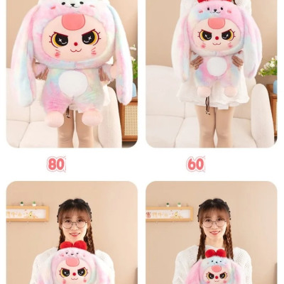 Gấu bông babythree đáng yêu - Size từ 35 đến 80cm -  BB3 gấu bông cute mắt nước, thú nhồi bông bé ba dễ thương có nơ đỏ.