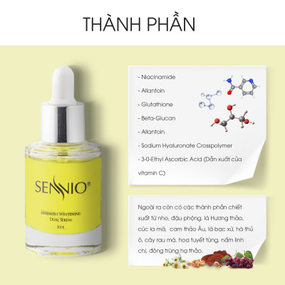 Serum dưỡng da Sennio Intensive Whitening Dual dưỡng da nám trắng da mặt chính hãng Hàn Quốc 30ml SNO 809
