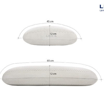 Gối Nằm Cao Su Thiên Nhiên  Liên Á Oval Grey  kích thước 45x65x12cm