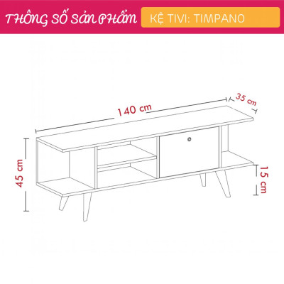 Kệ gỗ tivi đẹp tiện dụng cho phòng khách SMLIFE Timpano