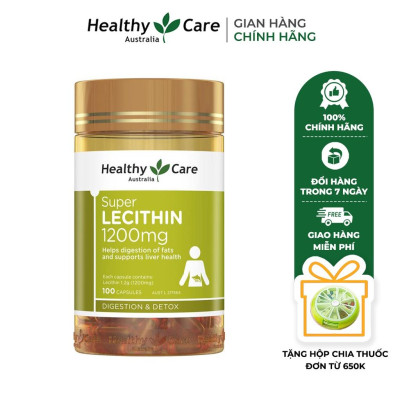 Mầm đậu nành Úc Healthy Care Super Lecithin 1200mg tăng cường chức năng gan khỏe mạnh, nâng cao sức khỏe, sắc đẹp từ bên trong - OZ Slim Store