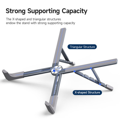 Giá Đỡ Dux Ducis X-Shape Folding cho Laptop, Macbook, iPad Nhôm Cao Cấp, Có Thể Điều Chỉnh Độ Cao, Tản Nhiệt_ Hàng chính hãng