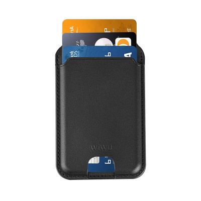 Ví da đựng Card từ tính WiWU Mag Wallet Pro ATM Visa tích hợp giá đỡ đa năng Card Holder cho iPhone 16 15 14 13 12 S22 S23 S24 Z FLlip Fold - Hàng nhập khẩu