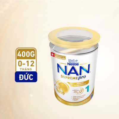 Sữa bột Nestlé NAN SUPREMEPRO 1 400g nhập khẩu Đức với 5HMO & đạm Gentle Optipro ( Dành cho trẻ từ 0 - 12 tháng tuổi)