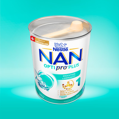 Sữa bột Nestlé NAN OPTIPRO PLUS 1 800g/lon với 5HMO Sản Xuất Tại Thụy Sĩ (0 - 6 tháng)