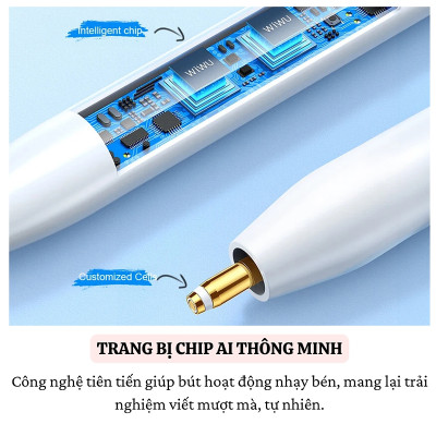 Bút cảm ứng cảm biến nghiêng chống tì tay sạc nam châm WIWU Stylus A01 cho iPad Pro Air Mini đời 2018 trở lên Gen 7 8 9 10 10.9 11 12.9 13 Mini 6 M1 M2 M3 M4 - Hàng nhập khẩu