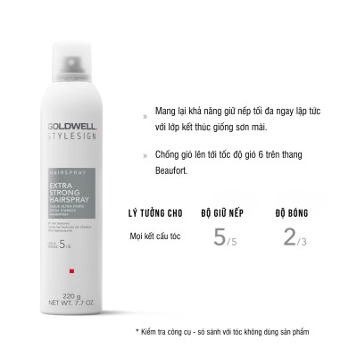 Gôm Xịt Giữ Nếp Tóc Siêu Mạnh Goldwell Strong Hairspray Không Bết Dính, Giữ Nếp Lâu, Chống Ẩm 300ml
