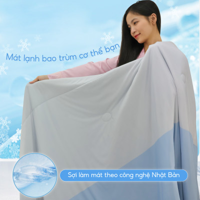 [CHĂN HÈ MÁT LẠNH] Mền lạnh I Cool Advance NIN House NM8034 160x210cm | Chăn chần bông Ice Silk lạnh như tencel, Chăn điều hoà nhiều độ