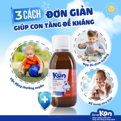 [Mua 2 Tặng 1 Kem] Siro Kan ImunoGlukan hỗ trợ miễn dịch nâng cao sức đề kháng cho bé - chai 120ml