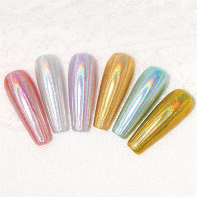 Tráng Gương Cầu Vồng Dạng Nén 2 Màu Vàng Bạc, Dung Tích 0.5g, Siêu Mịn, Bám Chặt Móng, Dễ Sử Dụng Cho Thợ Làm Nail Sơn Gel