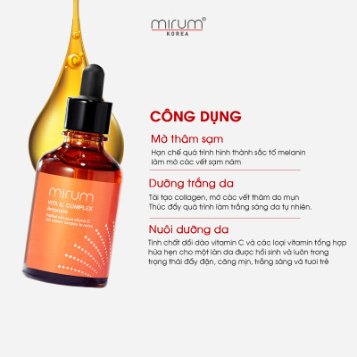Tinh chất VITAMIN C sáng da, xóa nám và tàn nhang Ampoule Vitamin C Mirum 50ml