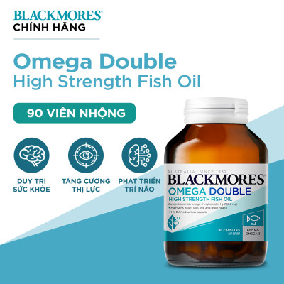 Viên Uống Dầu Cá Bổ Sung Omega Hỗ Trợ Cho Tim, Mắt và Da Blackmores Double Omega High Strength Lọ 90 Viên