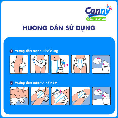 Tã Dán Người Lớn Canny Siêu Mềm, Siêu Thấm, Kháng Khuẩn Size M10, M/L10 (10 miếng)