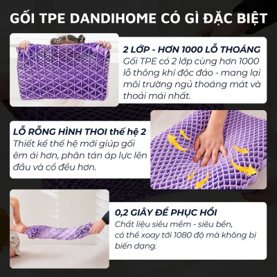 Gối công thái học TPE DandiHome - chống đau cổ vai gáy