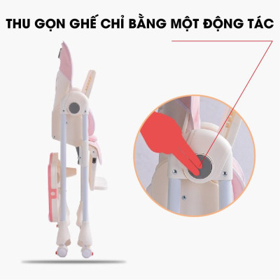 Ghế ngồi ăn dặm Mastela 1015 có thể điều chỉnh độ cao, ngả lưng, có bánh xe cho bé 6 tháng đến 5 tuổi chuẩn ASTM Mỹ
