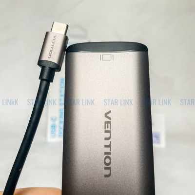 Cáp chuyển đổi Type-C sang HDMI + 3 cổng USB 3.0 + Type-C PD Vention CNBHB - hàng chính hãng
