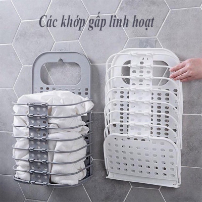 Giỏ đựng quần áo KG99 gấp gọn treo tường thiết kế thông minh dễ sử dụng 42cm (Tặng kèm 1 món quà tri ân) - Hàng chính hãng