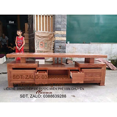 kệ tivi ngăn kéo gỗ sồi nga