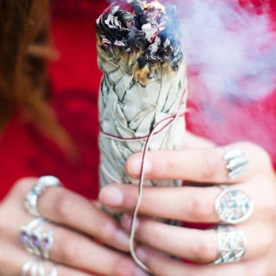 Bó lá xô thơm xanh - Blue sage - xông nhà mang may mắn và tài lộc