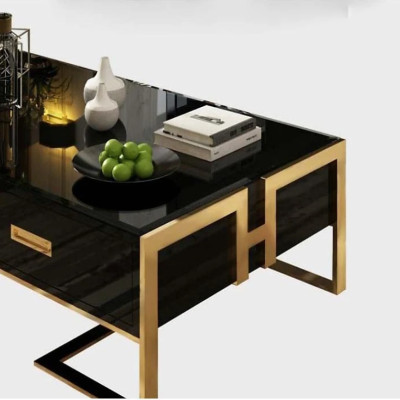 Bàn Trà Và Kệ Tivi Mặt Đá Nhập Khẩu Tundo HHP-SET616-20 Hiện Đại