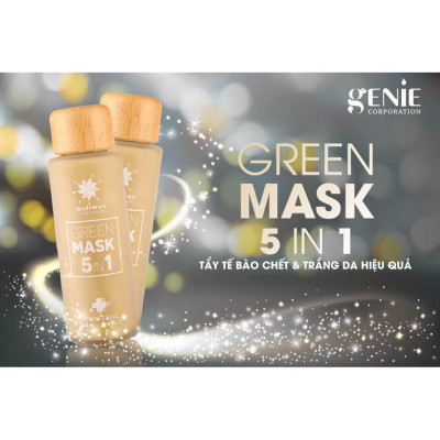 Mặt nạ tẩy da chết thải độc da sạch mụn cám, mụn đầu đen giúp da mịn màng GREEN_MASK_5IN1_GENIE 100ml
