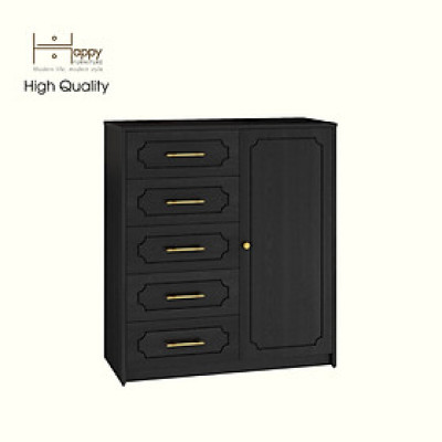 [Happy Home Furniture] NERIS, Tủ lưu trữ 5 ngăn kéo - 1 cánh mở , 90cm x 40cm x 100cm ( DxRxC), THK_148