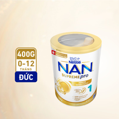 Sữa bột Nestlé NAN SUPREMEPRO 1 400g nhập khẩu Đức với 5HMO & đạm Gentle Optipro ( Dành cho trẻ từ 0 - 12 tháng tuổi)