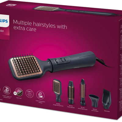 Bộ lược sấy và tạo kiểu tóc 5 in 1 Philips Serie 5000 BHA530/00 Hàng chính hãng