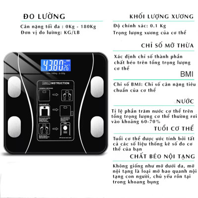 Cân Sức Khỏe Điện Tử Galen G019 Hỗ Trợ Phân Tích Lượng Mỡ Trên Cơ Thể, Kiểm Soát Cân Nặng, Theo Dõi Sức Khỏe Thông Qua Kết Nối Bluetooth Thông Minh Trên Điện Thoại