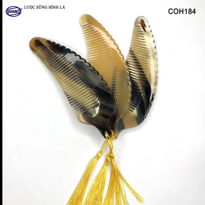 Lược Sừng Hình Lá Bằng Sừng Uốn Lượn Tinh Xảo Xuất Nhật - COH184
