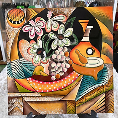 Tranh Sơn Mài - Họa Tiết PICASSO | Size 40x40 cm | Kèm Khung Sơn Mài Cao Cấp