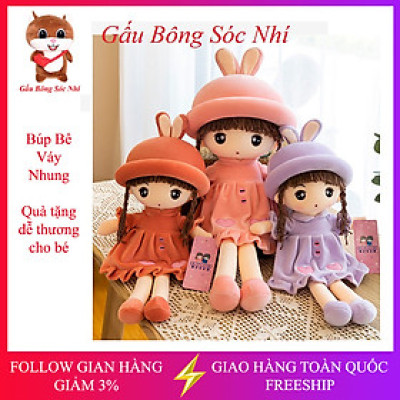 Gấu bông Búp Bê Váy Nhung Tim Hàng Cao Cấp Quà Tặng Dễ Thương Cho Bé