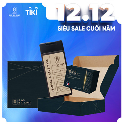 [SIGSCENT GIFTSET]Xà bông hương nước hoa Pháp Woody Urban & Sữa tắm dầu gội cho nam Rebellious 2in1 thương hiệu SIGSCENT