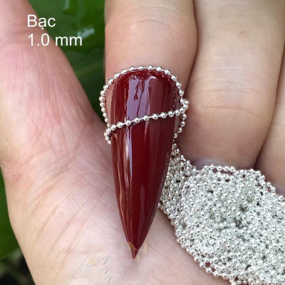 Dây Xích Bi Trang Trí Móng 2 Màu Vàng Bạc Bằng Kim Loại, Tạo Mẫu Móng Sành Điệu Và Nổi Bật Làm Nail Dễ Phối Đá Và Charm Nữ Women