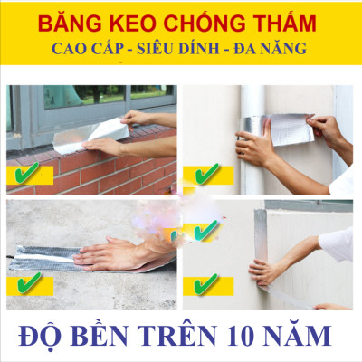Băng keo chống thấm X2000, cao cấp lớp keo dày siêu dính mọi chất liệu, khổ rộng 10cm dài 5m