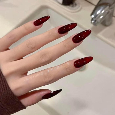 Sơn Thạch Đỏ Rượu Vang XEIJAYI 15ml, Độ Bám Dính Cao, Chai Vuông Nắp Vàng, Dễ Tạo Kiểu Móng Đẹp Làm Nail Hàn Quốc