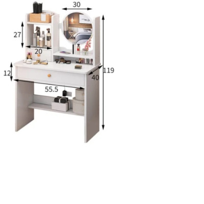 Bàn trang điểm gương tròn hiện đại TD3026