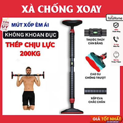 Xà Đơn Chống Xoay Gắn Cửa Treo Tường, Xà Đơn Gắn Tường 2025 Kích Thước 73-125cm Đa Năng Tập Cơ Bụng Bằng Thép Phun Sơn Chống Gỉ Có Thước Nivo Cân Bằng