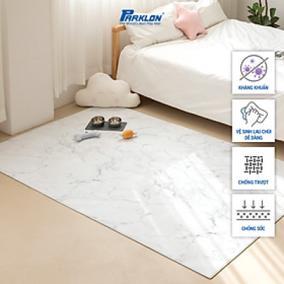 Thảm Em Bé Cao Cấp Parklon Dustend Vân Đá Hoa Cương Trắng Chính Hãng Hàn Quốc (210x140x0.55)cm Chống Bụi Kháng Khuẩn Khử Mùi Chống Ồn Chống Trượt Chống Sốc (Dust Cushion Mat-White Marble)