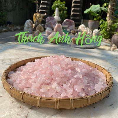 {1kg} Đá thạch anh hồng vụn NHASAN bí quyết thu hút tình yêu và may mắn
