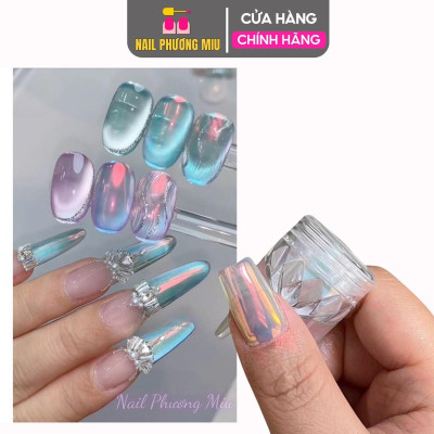 Nhũ Tráng Gương Cực Quang 2 Tone Màu 12, 18 Siêu Lấp Lánh, Dễ Phối, Làm Nail Tiện Lợi Ánh Kim Loại Và Ngọc Ánh Trai
