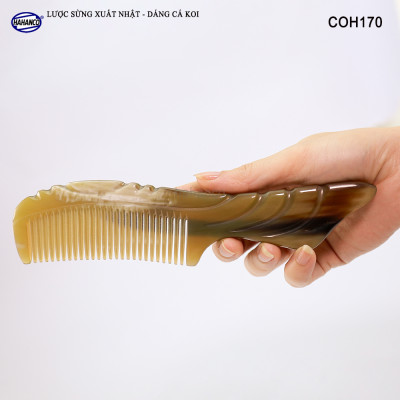 Lược sừng xuất Nhật (Size: L - 20cm) COH170 - Lược đuôi cá Koi đẹp mềm mại ️- Chăm sóc tóc