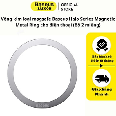 Vòng kim loại mag-safe Baseus Halo Series Magnetic Metal Ring cho điện thoại (Bộ 2 miếng)- hàng chính hãng