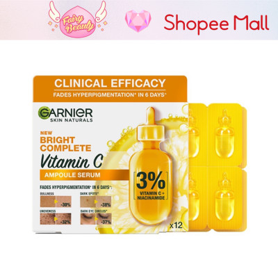 [GARNIER] Tinh Chất Vitamin C Cô Đặc Giúp Sáng Da & Mờ Thâm Hiệu Quả Bright Complete Ampoule Serum 1.5ml/12x1.5ml