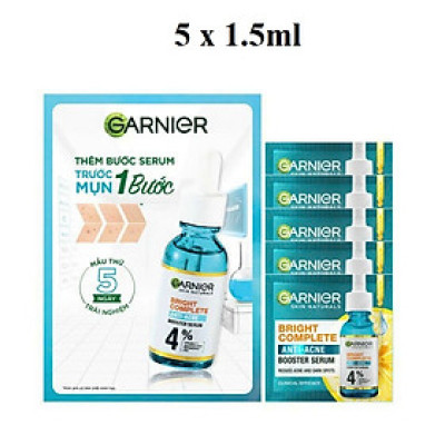 Dưỡng Chất Garnier Giảm Mụn Sáng Da Skin Naturals Bright Complete Anti-Acne Booster Serum30ml