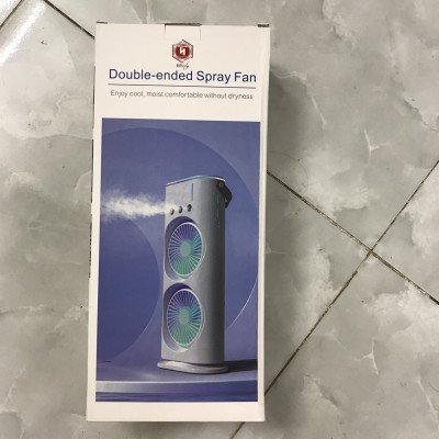 Quạt Phun Sương, Quạt Hơi Nước 2 Tầng , Quạt Tích Điện, Có Đèn Led, Quạt Để Bàn Mini Làm Mát Và Tạo Ẩm Không Khí - Hàng Nhập Khẩu