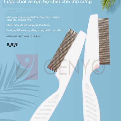 Lược tuốt ve rận bọ chét ve ghẻ cho thú cưng – Genyo comb 017 ( một cái, giao màu ngẫu nhiên )