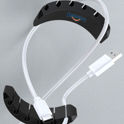 Kẹp Giữ Dây Sạc Silicone Cố Định Chống Rối Dây Điện Hamart Keo Acrylic Siêu Dính Tường Tiện lợi - Hàng Nhập Khẩu