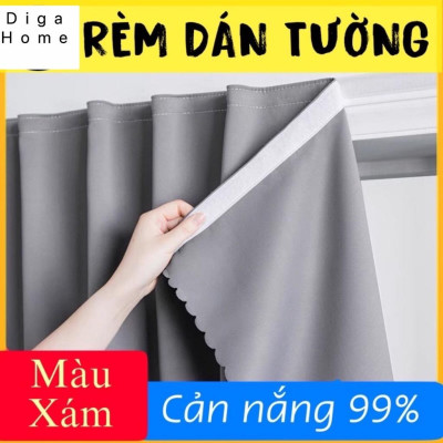 Rèm dán tường màu xám,trang trí cửa sổ, vải thô che nắng 100%